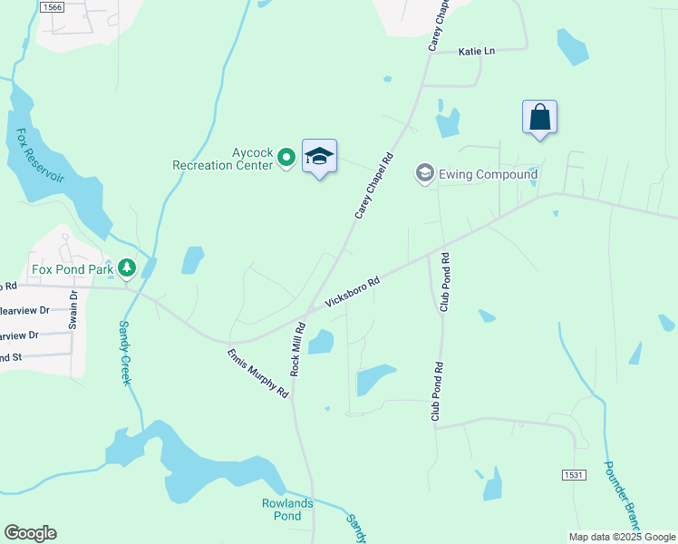map of restaurants, bars, coffee shops, grocery stores, and more near 132 Carey Chapel Road in Henderson