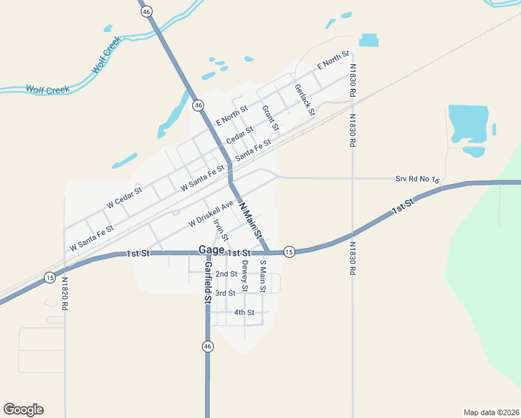 map of restaurants, bars, coffee shops, grocery stores, and more near 106 East School in Gage