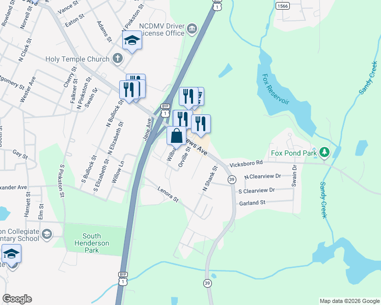 map of restaurants, bars, coffee shops, grocery stores, and more near 245 Orville Street in Henderson