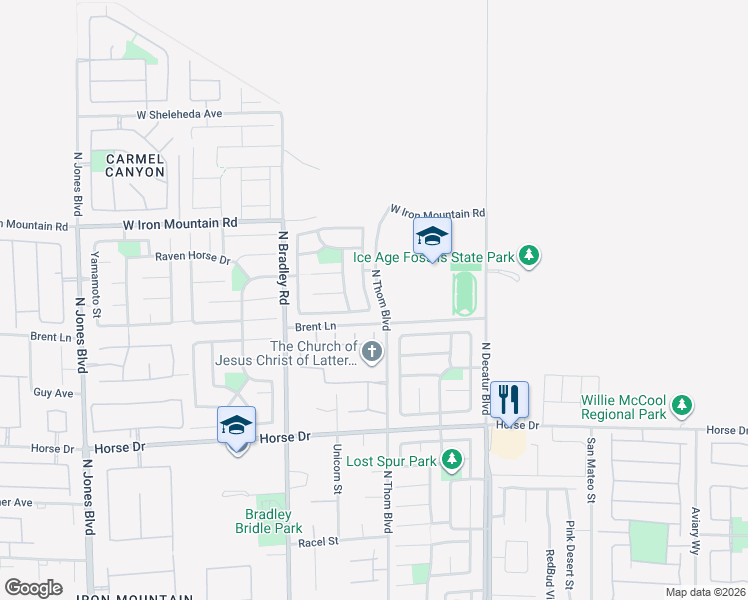map of restaurants, bars, coffee shops, grocery stores, and more near 8616 Palomino Ranch Street in Las Vegas