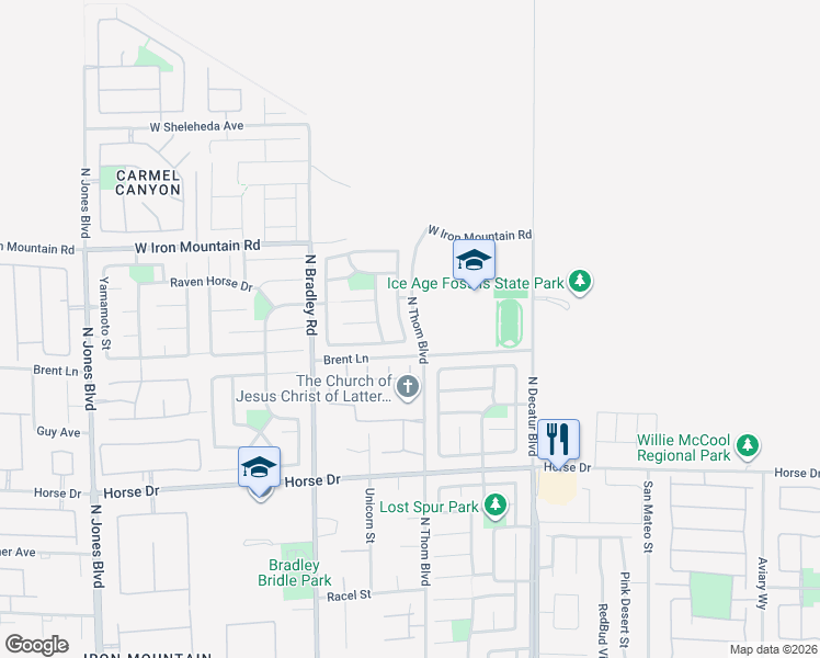 map of restaurants, bars, coffee shops, grocery stores, and more near 8616 Palomino Ranch Street in Las Vegas