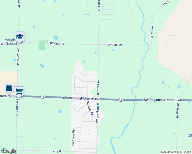 map of restaurants, bars, coffee shops, grocery stores, and more near 5578 Southwest Adams Road in Bentonville