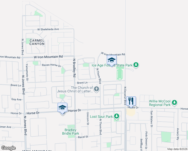 map of restaurants, bars, coffee shops, grocery stores, and more near 8624 Palomino Ranch Street in Las Vegas