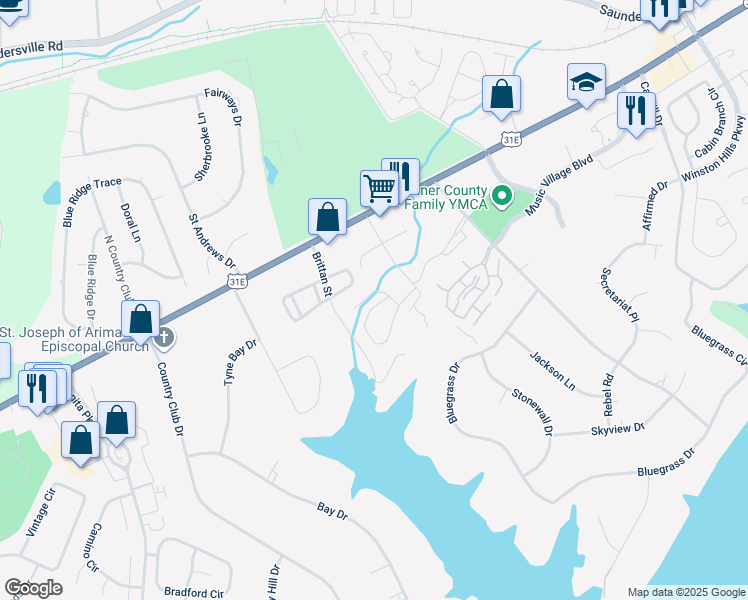 map of restaurants, bars, coffee shops, grocery stores, and more near 17 Carrington Road in Hendersonville