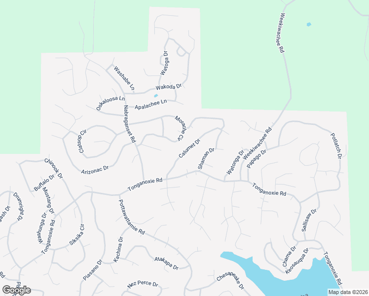 map of restaurants, bars, coffee shops, grocery stores, and more near Calumet Drive in Cherokee Village