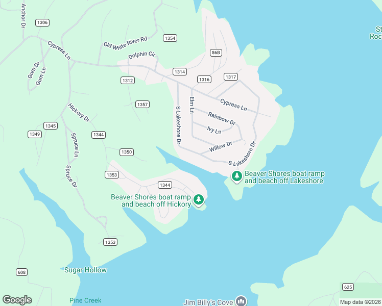 map of restaurants, bars, coffee shops, grocery stores, and more near 8633 South Lakeshore Drive in Rogers