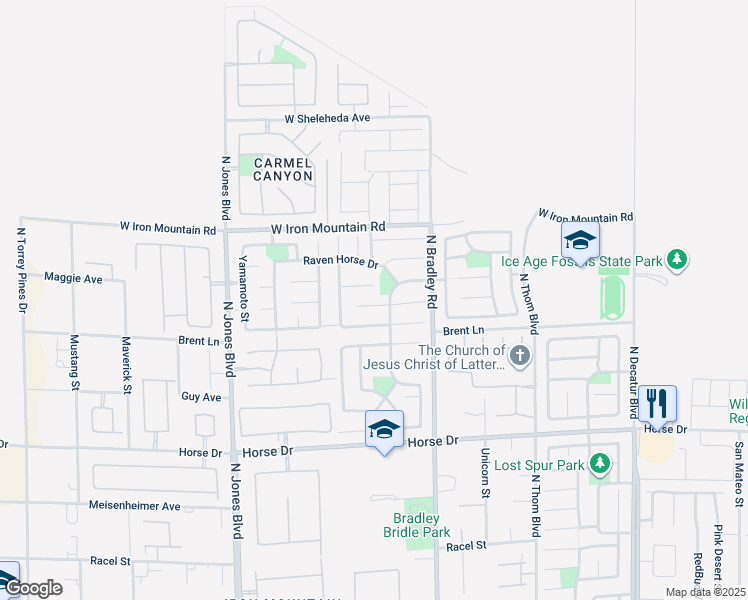 map of restaurants, bars, coffee shops, grocery stores, and more near 5544 Old Stable Avenue in Las Vegas