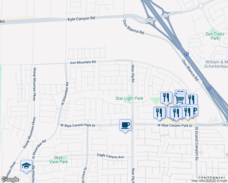 map of restaurants, bars, coffee shops, grocery stores, and more near 8947 Windgate Ranch Street in Las Vegas