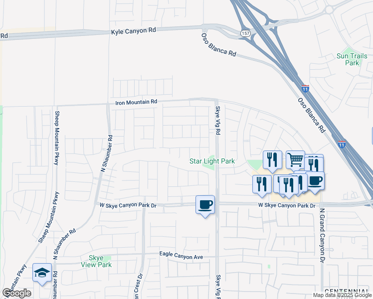 map of restaurants, bars, coffee shops, grocery stores, and more near 8947 Windgate Ranch Street in Las Vegas