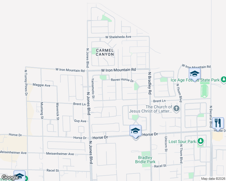 map of restaurants, bars, coffee shops, grocery stores, and more near 5820 Hoop Land Valley Court in Las Vegas