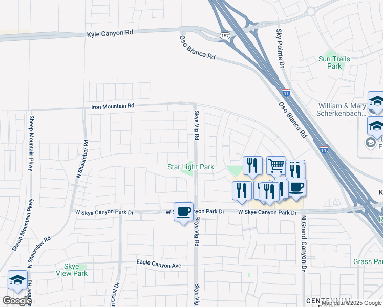 map of restaurants, bars, coffee shops, grocery stores, and more near 8952 Indigo Rose Street in Las Vegas