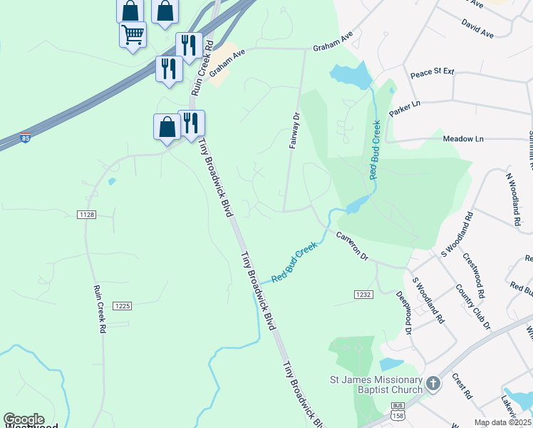 map of restaurants, bars, coffee shops, grocery stores, and more near 105 Fernwood Creek Court in Henderson