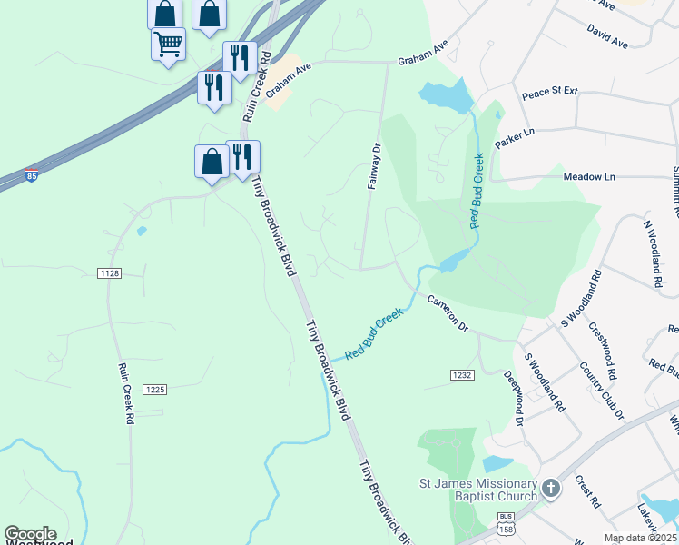 map of restaurants, bars, coffee shops, grocery stores, and more near 105 Fernwood Creek Court in Henderson