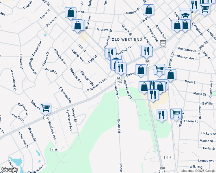 map of restaurants, bars, coffee shops, grocery stores, and more near 1460 Oxford Road in Henderson