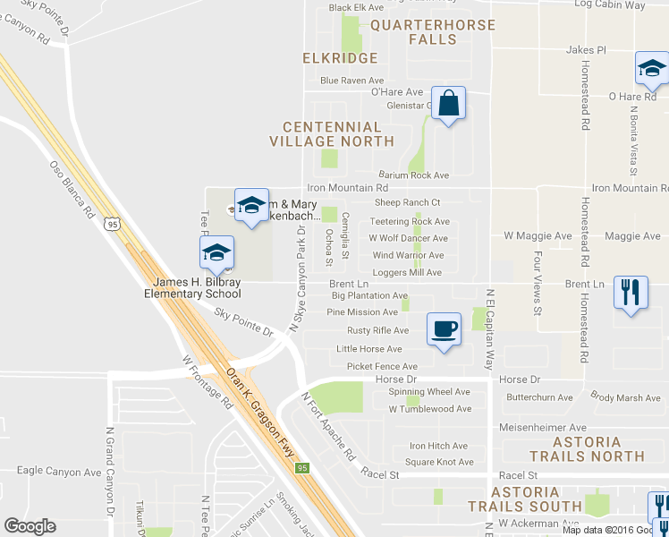 map of restaurants, bars, coffee shops, grocery stores, and more near 8905 Reindeer Lake Street in Las Vegas