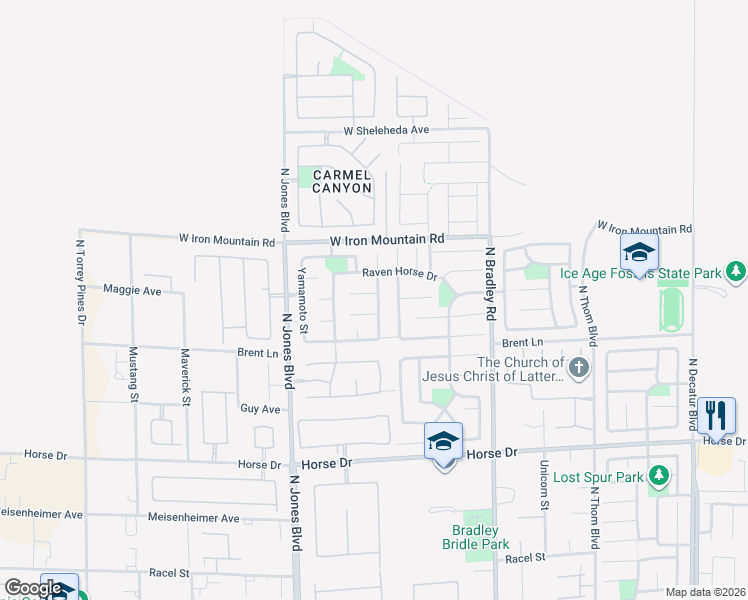 map of restaurants, bars, coffee shops, grocery stores, and more near 5820 Hoop Land Valley Court in Las Vegas