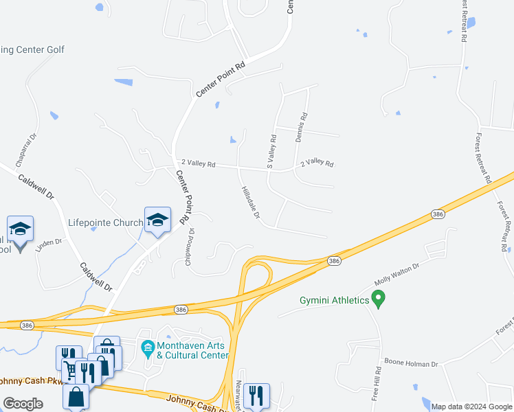 map of restaurants, bars, coffee shops, grocery stores, and more near 117 Hillsdale Drive in Hendersonville