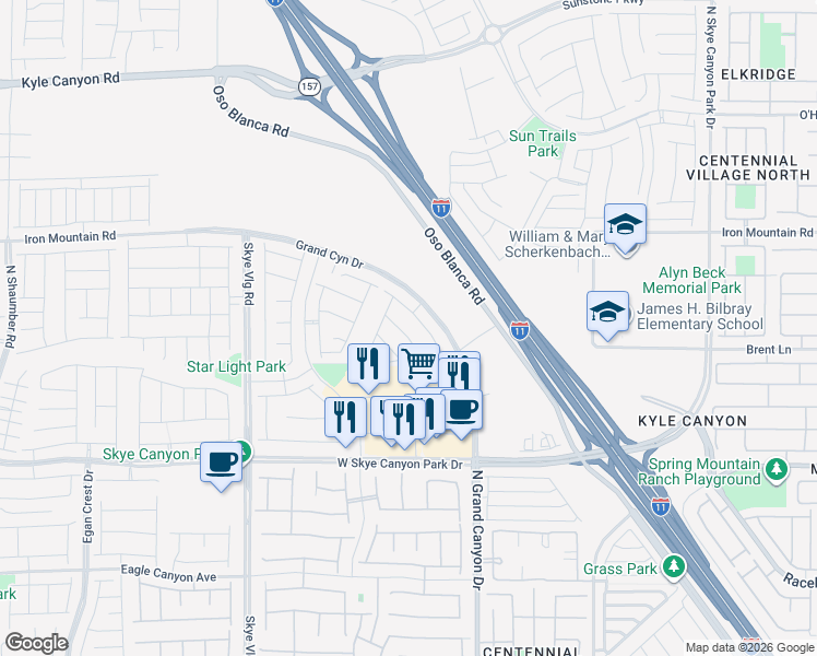 map of restaurants, bars, coffee shops, grocery stores, and more near 8866 Mountain Lion Avenue in Las Vegas