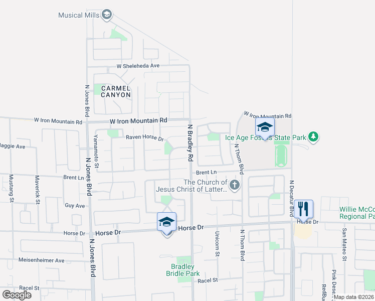 map of restaurants, bars, coffee shops, grocery stores, and more near 5512 Old Stable Avenue in Las Vegas