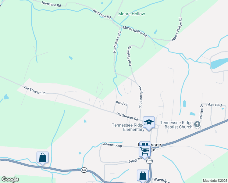 map of restaurants, bars, coffee shops, grocery stores, and more near 110 Towering Oaks Road in Tennessee Ridge