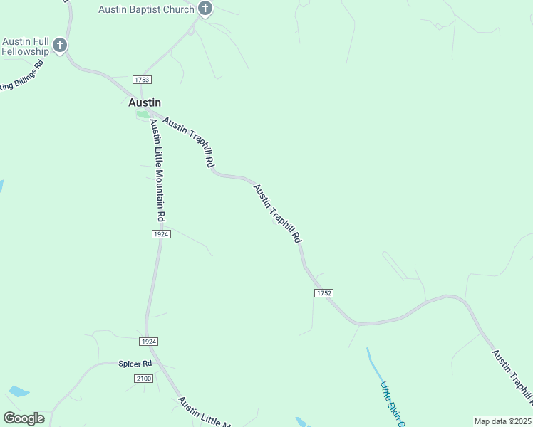 map of restaurants, bars, coffee shops, grocery stores, and more near 7881 Austin Traphill Road in Elkin
