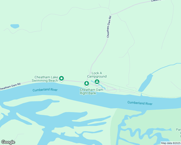 map of restaurants, bars, coffee shops, grocery stores, and more near Cheatham Dam Road in Ashland City