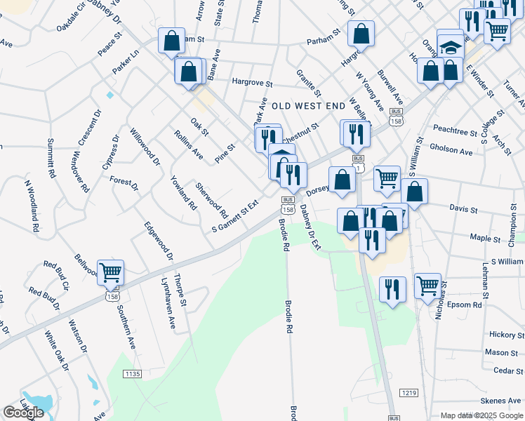 map of restaurants, bars, coffee shops, grocery stores, and more near 1460 Oxford Road in Henderson