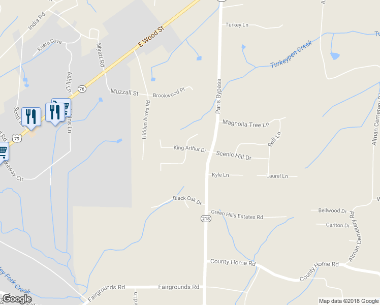 map of restaurants, bars, coffee shops, grocery stores, and more near 95 King Arthur Drive in Paris