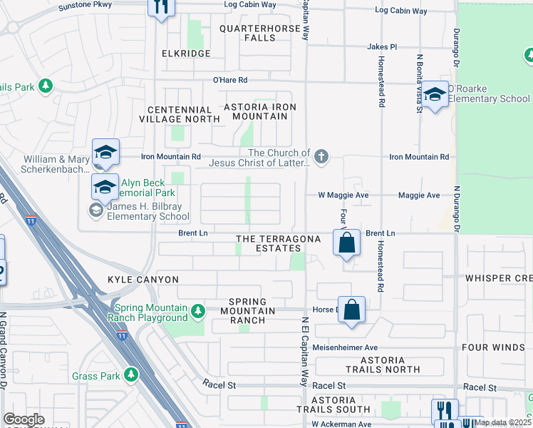 map of restaurants, bars, coffee shops, grocery stores, and more near 8913 Wind Warrior Avenue in Las Vegas