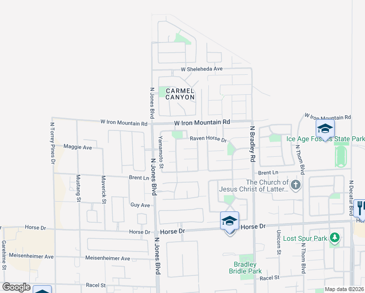 map of restaurants, bars, coffee shops, grocery stores, and more near 5834 Toofer Winds Court in Las Vegas