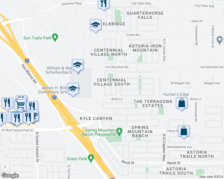 map of restaurants, bars, coffee shops, grocery stores, and more near 8916 Ochoa Street in Las Vegas