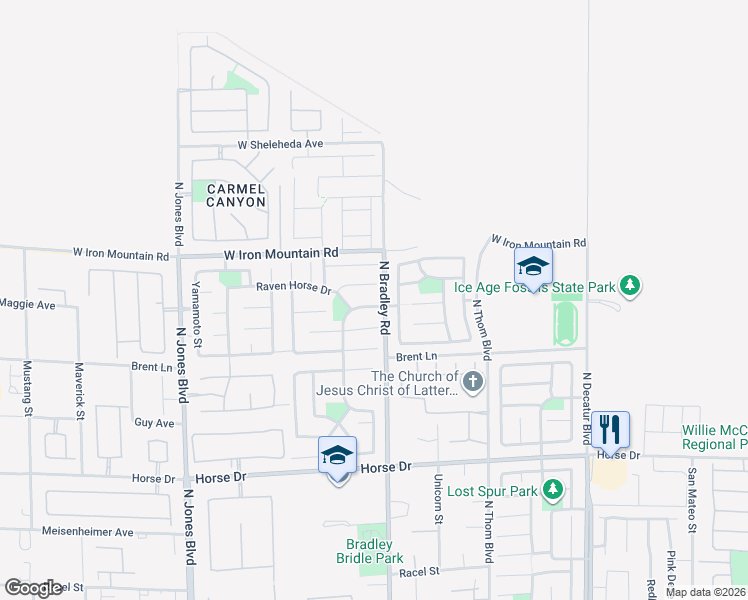 map of restaurants, bars, coffee shops, grocery stores, and more near 5508 Knotting Pass in Las Vegas