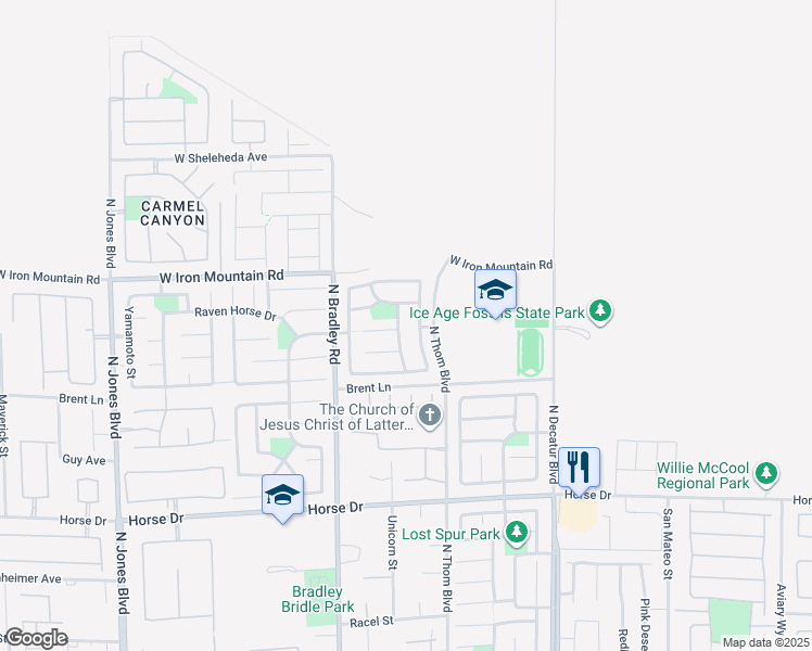 map of restaurants, bars, coffee shops, grocery stores, and more near 8660 Painted Horseshoe Street in Las Vegas