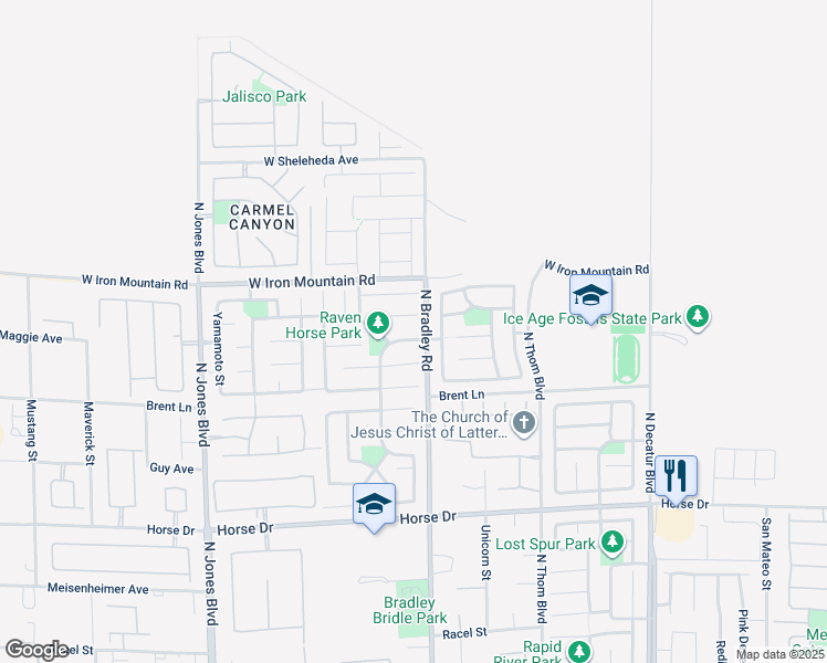 map of restaurants, bars, coffee shops, grocery stores, and more near 5512 Ghost Rider Court in Las Vegas