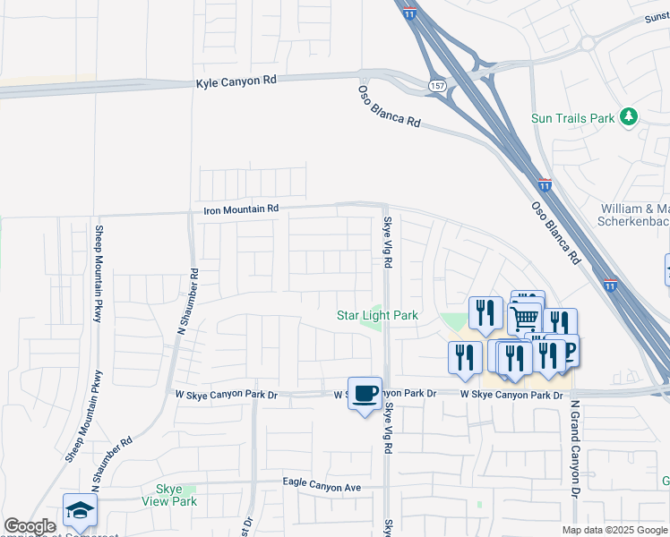 map of restaurants, bars, coffee shops, grocery stores, and more near 8995 Powell Springs Street in Las Vegas