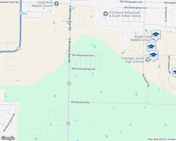 map of restaurants, bars, coffee shops, grocery stores, and more near 2903 Southwest Greensprings Road in Bentonville