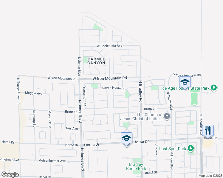 map of restaurants, bars, coffee shops, grocery stores, and more near 8717 Apiary Wind Street in Las Vegas