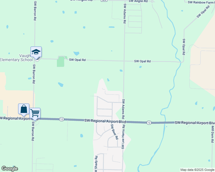 map of restaurants, bars, coffee shops, grocery stores, and more near 5500 Southwest Gunstock Road in Bentonville