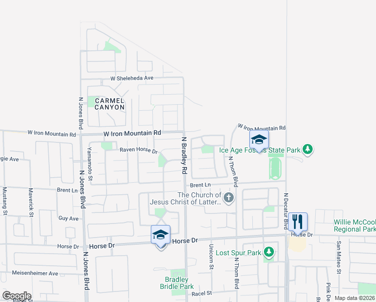 map of restaurants, bars, coffee shops, grocery stores, and more near 8717 Dodds Canyon Street in Las Vegas