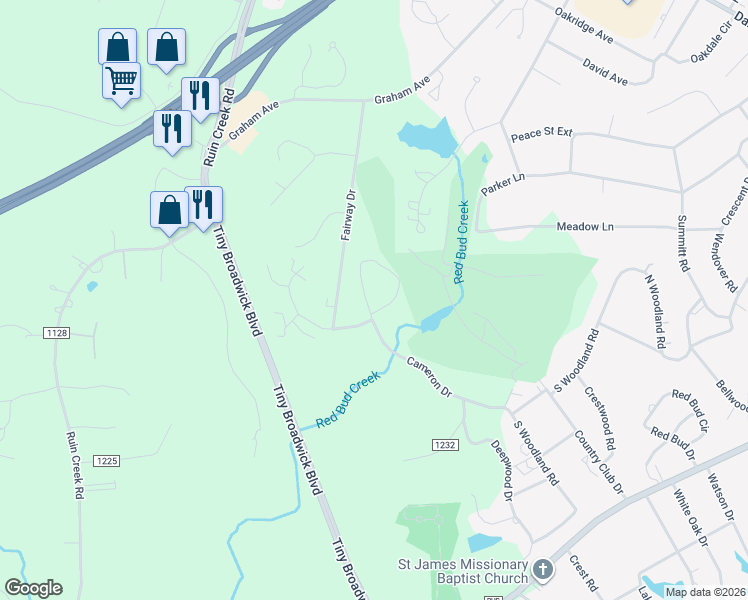 map of restaurants, bars, coffee shops, grocery stores, and more near 3407 Cameron Drive in Henderson