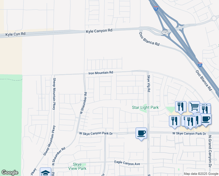map of restaurants, bars, coffee shops, grocery stores, and more near 9009 Shifting Skye Street in Las Vegas