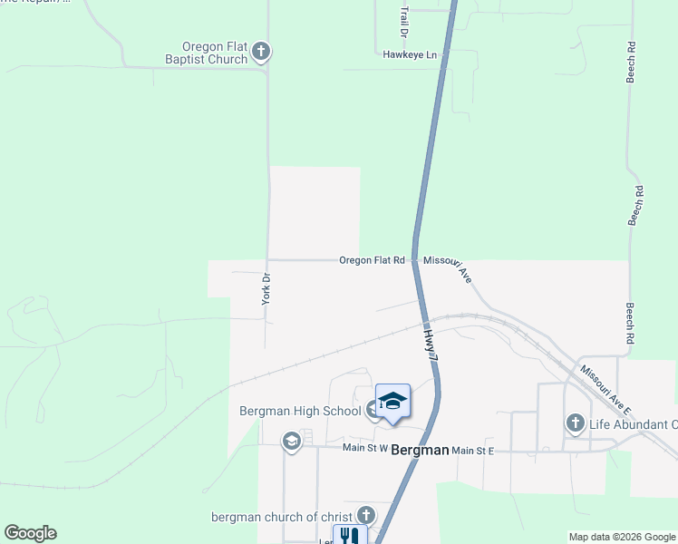 map of restaurants, bars, coffee shops, grocery stores, and more near 8217 Oregon Flat Road in Harrison