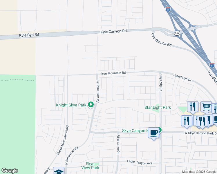 map of restaurants, bars, coffee shops, grocery stores, and more near 9032 Cielo Canyon Street in Las Vegas