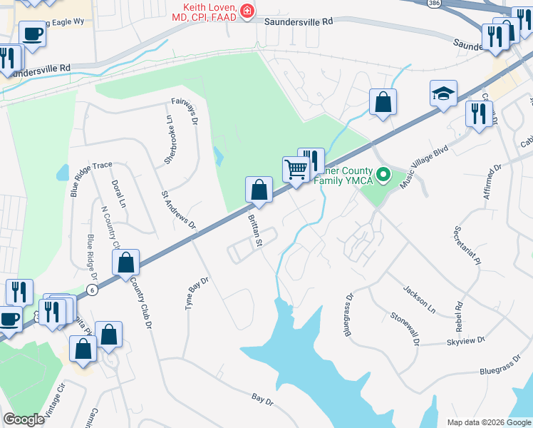 map of restaurants, bars, coffee shops, grocery stores, and more near 537 East Main Street in Hendersonville