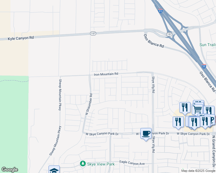 map of restaurants, bars, coffee shops, grocery stores, and more near 10356 Aquila Crest Avenue in Las Vegas
