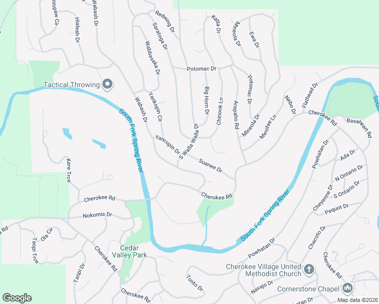 map of restaurants, bars, coffee shops, grocery stores, and more near 30 Suanee Drive in Cherokee Village