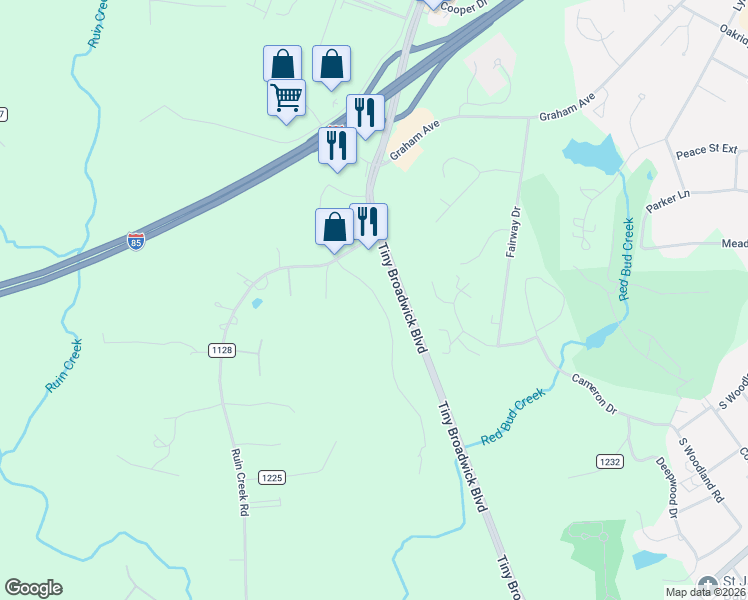 map of restaurants, bars, coffee shops, grocery stores, and more near 164 Evans Road in Henderson