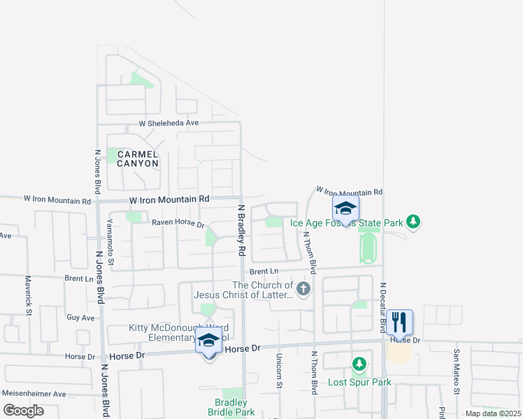 map of restaurants, bars, coffee shops, grocery stores, and more near 5329 Fireside Ranch Avenue in Las Vegas