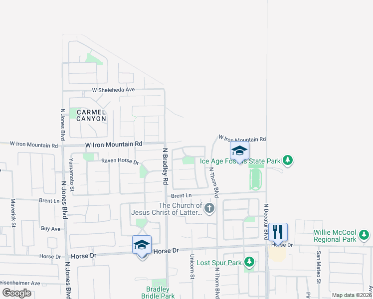 map of restaurants, bars, coffee shops, grocery stores, and more near 5309 Fireside Ranch Avenue in Las Vegas