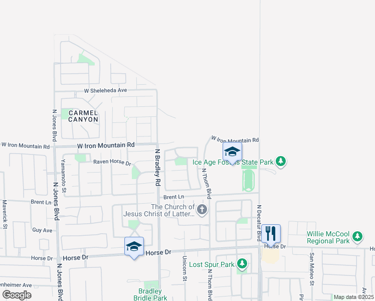 map of restaurants, bars, coffee shops, grocery stores, and more near 5209 Fireside Ranch Avenue in Las Vegas